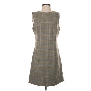 NWT Gap Gray Plaid Sleeveless A-Line Sheath Dress Womens Small Tall Lined Work